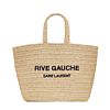 Saint Laurent Rive Gauche Supple Tote Bag In Raffia Crochet Apricot