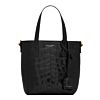 Saint Laurent Paris Mini Toy Shopping In Crocodile-Embossed Leather Black