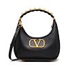 Valentino Stud Sign Calfskin Hobo Bag Black