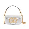 Valentino Garavani Loco Small Shoulder Bag In Laminated Calfskin With Jewel Logo 