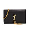 Saint Laurent Kate Monogram Ysl Small Tassel Shoulder Bag  Black