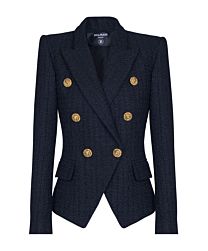 Balmain Women's 6-Buttons Tweed Jacket Black