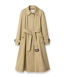 Burberry Women's Long Gabardine Ellingham Fit-And-Flare Car Coat