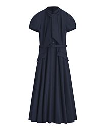 Christian Dior Women's Mid-Length Belted Shirtdress Wool Black