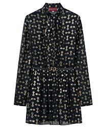 Gucci Women's Horsebit Silk Coupe Dress Black