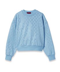 Gucci Women's Light-Cotton Jersey Sweatshirt With Crystals Blue