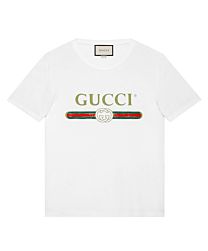 Gucci Women's Oversize Washed T-Shirt With Logo White