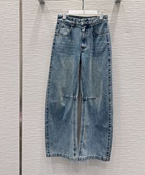 Loewe Women's Anagram Barrel Jeans Blue