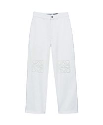 Loewe Women's Embroidered Loose-Fit Jeans White
