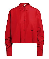 Loewe Women's Cropped Cotton Shirt Red