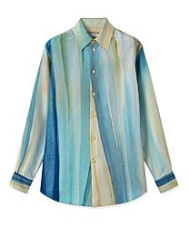 Loro Piana Women's Abstract Print Silk Shirt Green