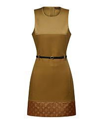 Louis Vuitton Women's Bi-Material Belted Dress Apricot