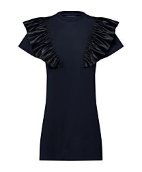 Louis Vuitton Women's Ruffle Trim T-Shirt Dress Black