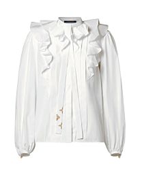 Louis Vuitton Women's Ruffle Lavalliere Blouse White