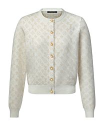 Louis Vuitton Women's Monogram Brushed Knit Cardigan Cream