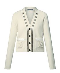Louis Vuitton Women's Stripe Accent Cardigan White