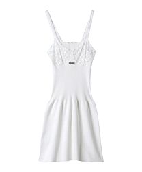 Miu Miu Women's White Cotton And Lace Dress White