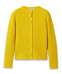 Miu Miu Women's Shetland Knit Cardigan Yellow