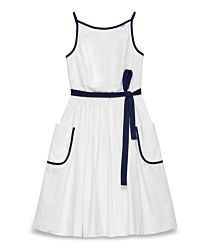 Prada Women's Cotton-Linen Blend Sleeveless Midi Dress White