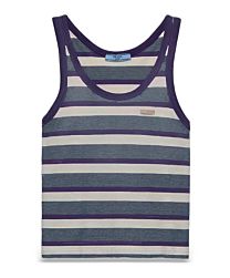 Prada Women's Bayadere Stripe Jersey Tank Top Blue