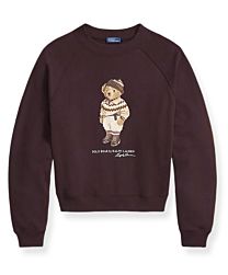 Ralph Lauren Women's Global Polo Bear Fleece Crewneck Coffee