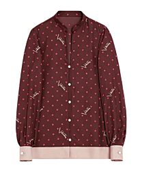 Valentino Women's Stelline Firma Starry Twill Shirt Dress Coffee