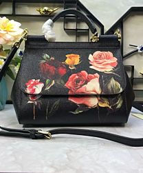 Not for sale: Dolce & Gabbana Rose Print Small Miss Sicily Black