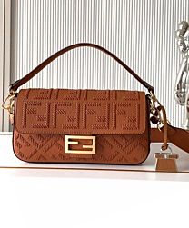 Not for sale: Fendi Baguette Cappuccino-coloured Leather Bag With FF Interlacing Brown