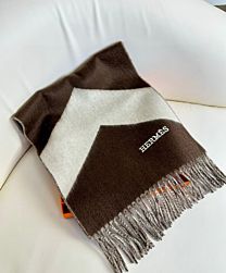 Not for sale: Hermes Cashmere Double-sided Tassel Scarf Coffee