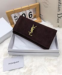 Not for sale: Saint Laurent Suede Large Flap Wallet Dark Coffee