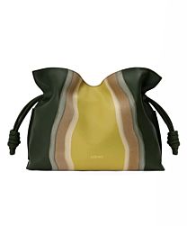 Loewe Medium Flamenco Clutch Landscape In Nappa Calfskin Green