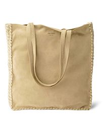 Prada Large Suede And Crochet Tote Bag 1BG658