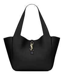 Saint Laurent Bea Tote In Grained Leather Black
