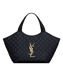 Saint Laurent Icare Quilted Nappa Leather Medium Handbag 858191 Black