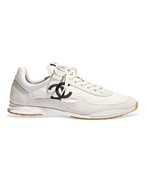 Chanel Women's Trainers In Fabric And Embossed Suede G47127 Cream
