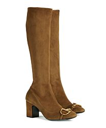 Gucci Women's Women's Half Horse Bit Boots 851420 Coffee