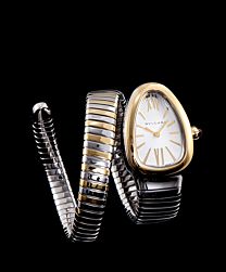 Bvlgari Serpenti 18ct gold and stainless steel watch White