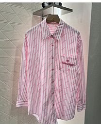 Balenciaga Women's Striped Embroidered Shirt