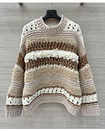 Brunello Cucinelli Women's Hand-Crocheted Knitted Top Apricot