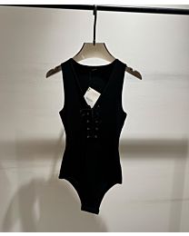 Balmain Women's Lace-Up Bodysuit