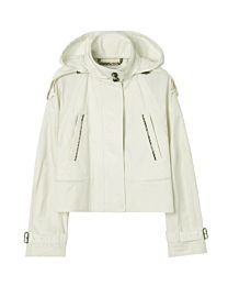 Burberry Women's Ladymoor Short Lightweight Cotton Jacket Cream