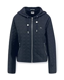 Christian Dior Women's Zipped Macrocannage Jacket With Hood Black