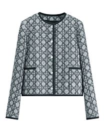 Christian Dior Women's Macrocannage Short Tweed Jacket Gray