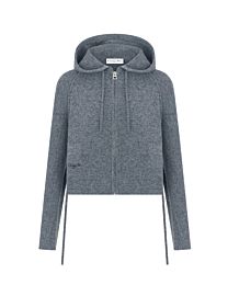 Christian Dior Women's Hooded Zipped Cardigan Gray