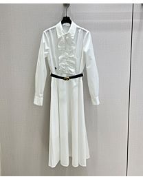 Christian Dior Women's Long-Sleeved Shirt Dress White