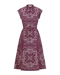 Christian Dior Women's Mid-Length Belted Shirtdress Red