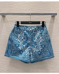 Christian Dior Women's Flared Shorts Blue