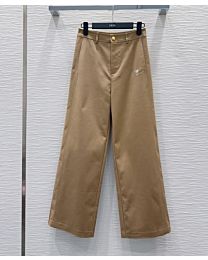 Christian Dior Women's Logo-Detailed Wide-Leg Trousers Apricot