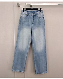 Christian Dior Women's Loose-Fit Straight-Leg Washed Jeans Blue
