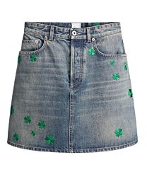 Christian Dior Women's Embroidered Miniskirt Blue